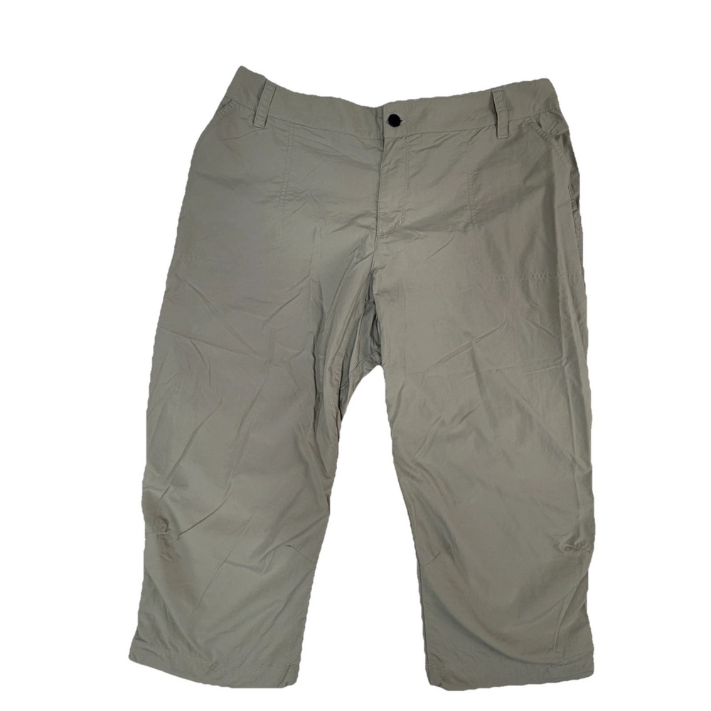 Columbia Silver Ridge II Women's Utility Capri Pants Sz 14 Hiking Omni-Shade Tan